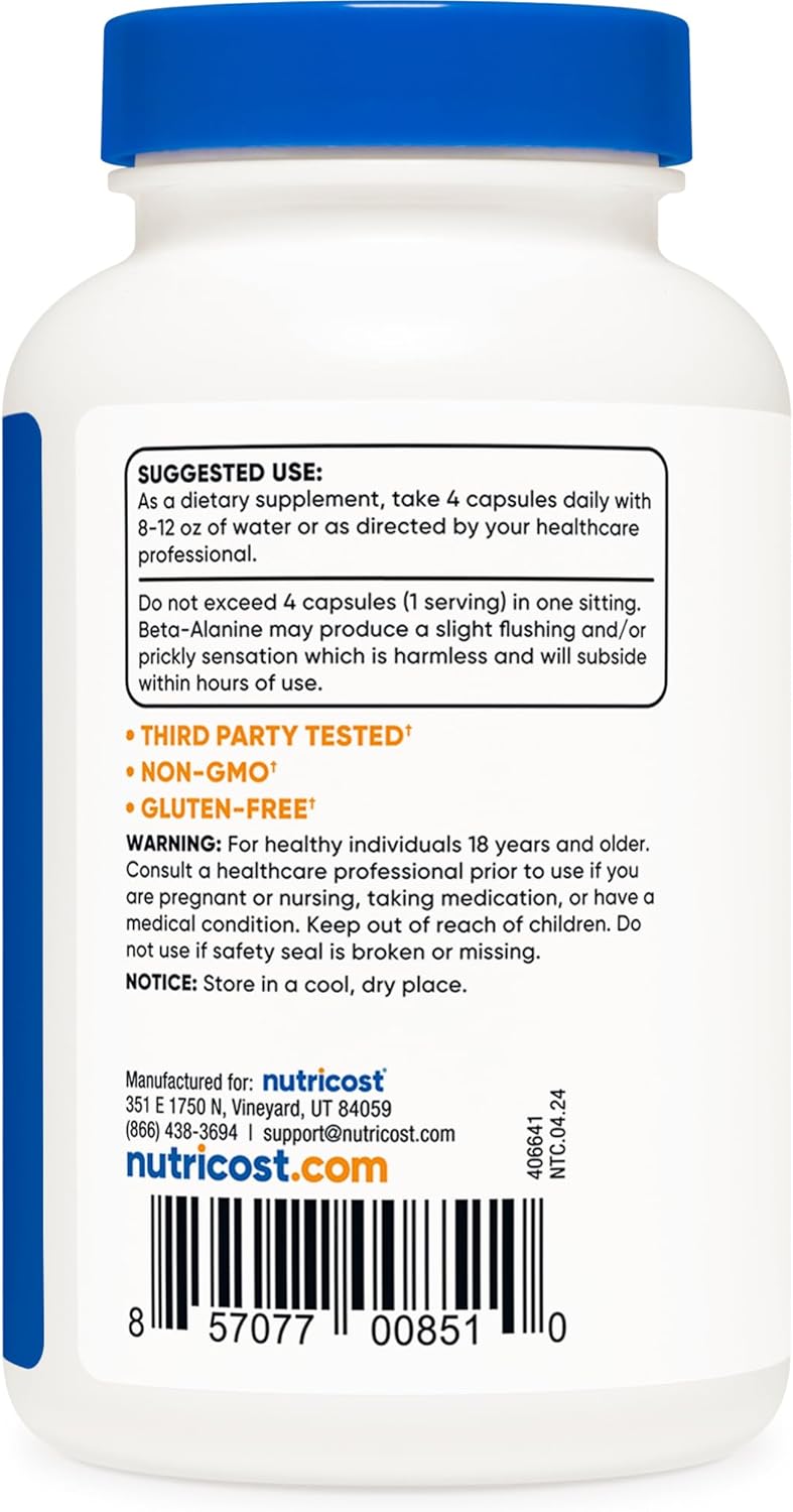 Nutricost Beta Alanina – 120 cápsulas