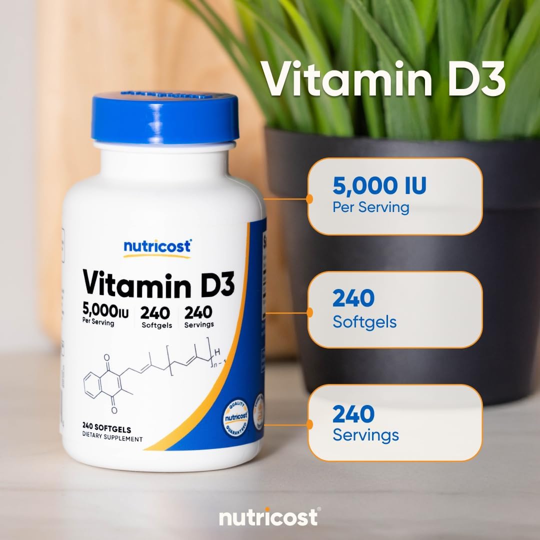 Nutricost Vitamina D3 – 240 cápsulas