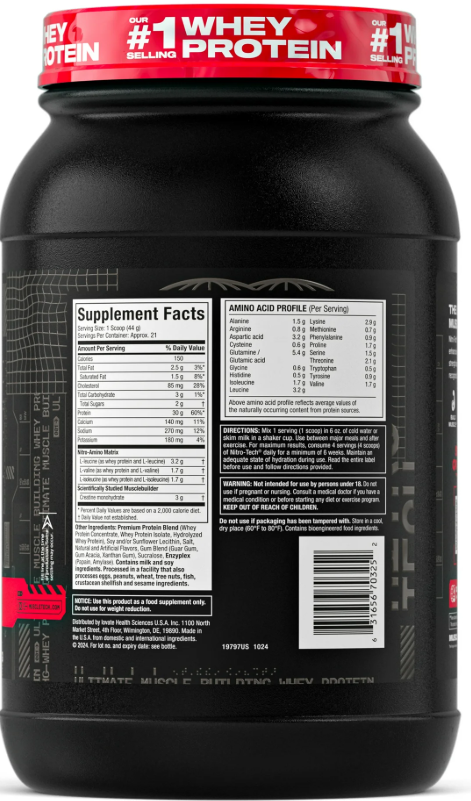 Muscletech Muscle Nitro-Tech 1.5 lb – Vainilla